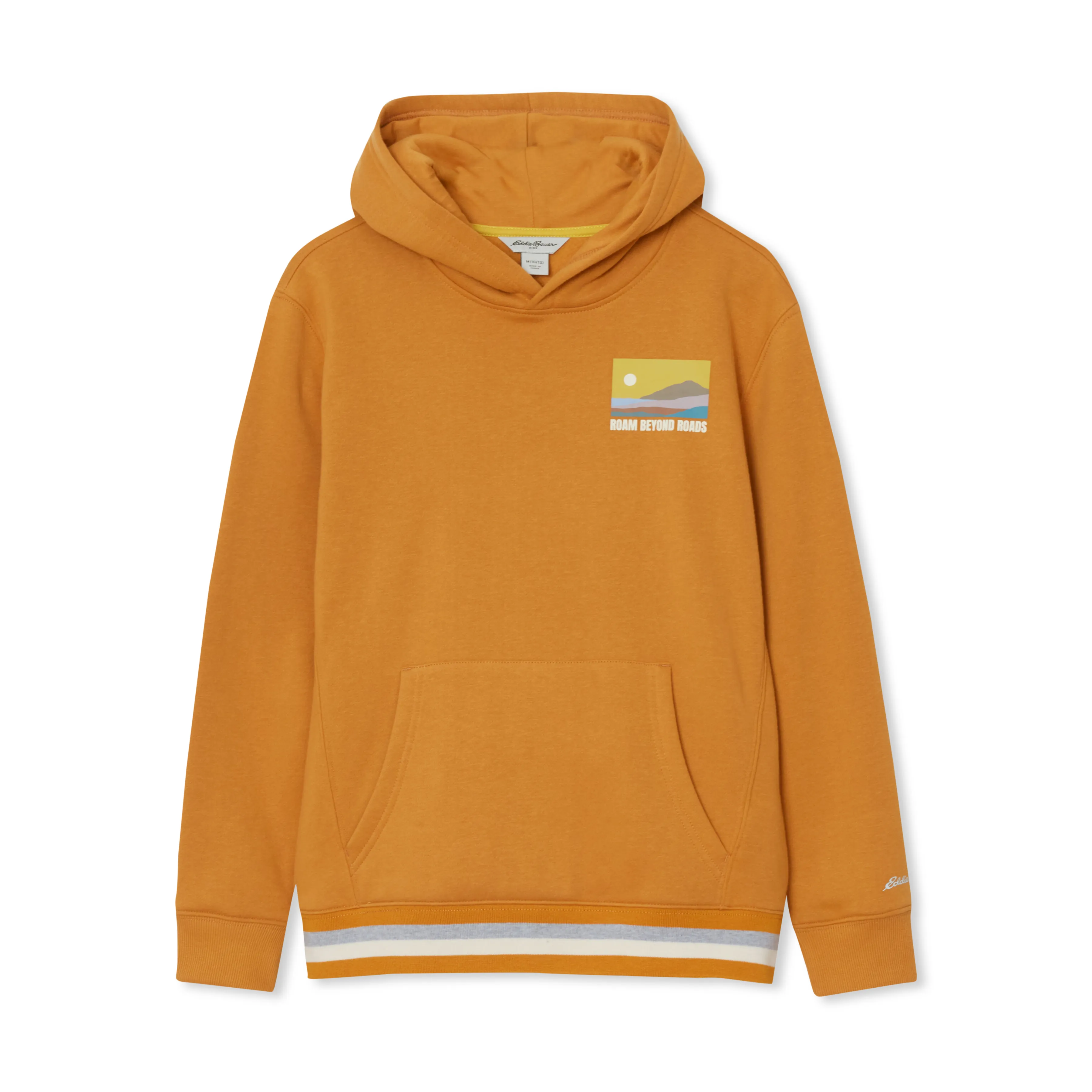 Boys Camp Fleece Graphic Hoodie Harvest Gold Joy368 tampak depan