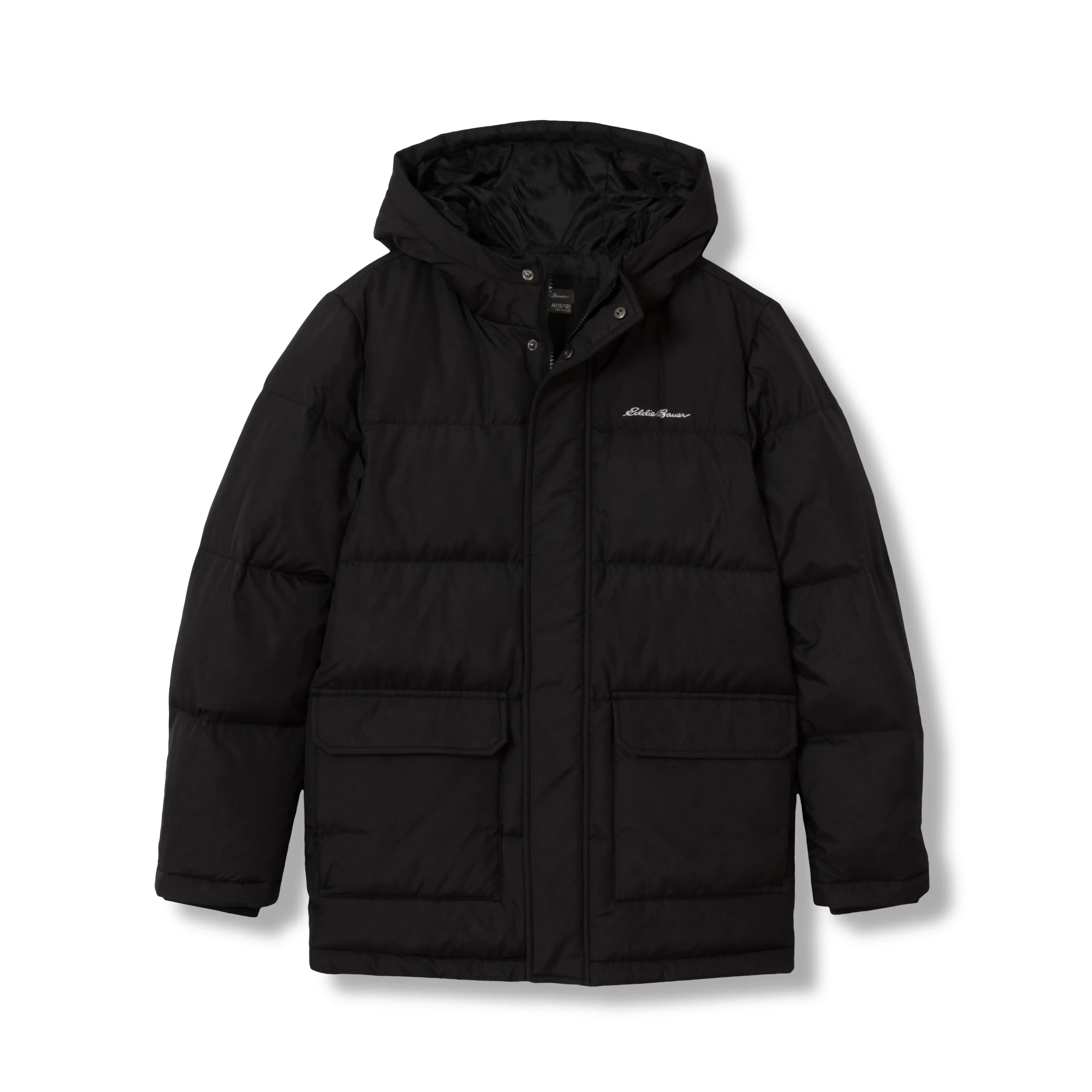 Boys CirrusLite Down Parka warna hitam dan navy blue dari koleksi Joy368
