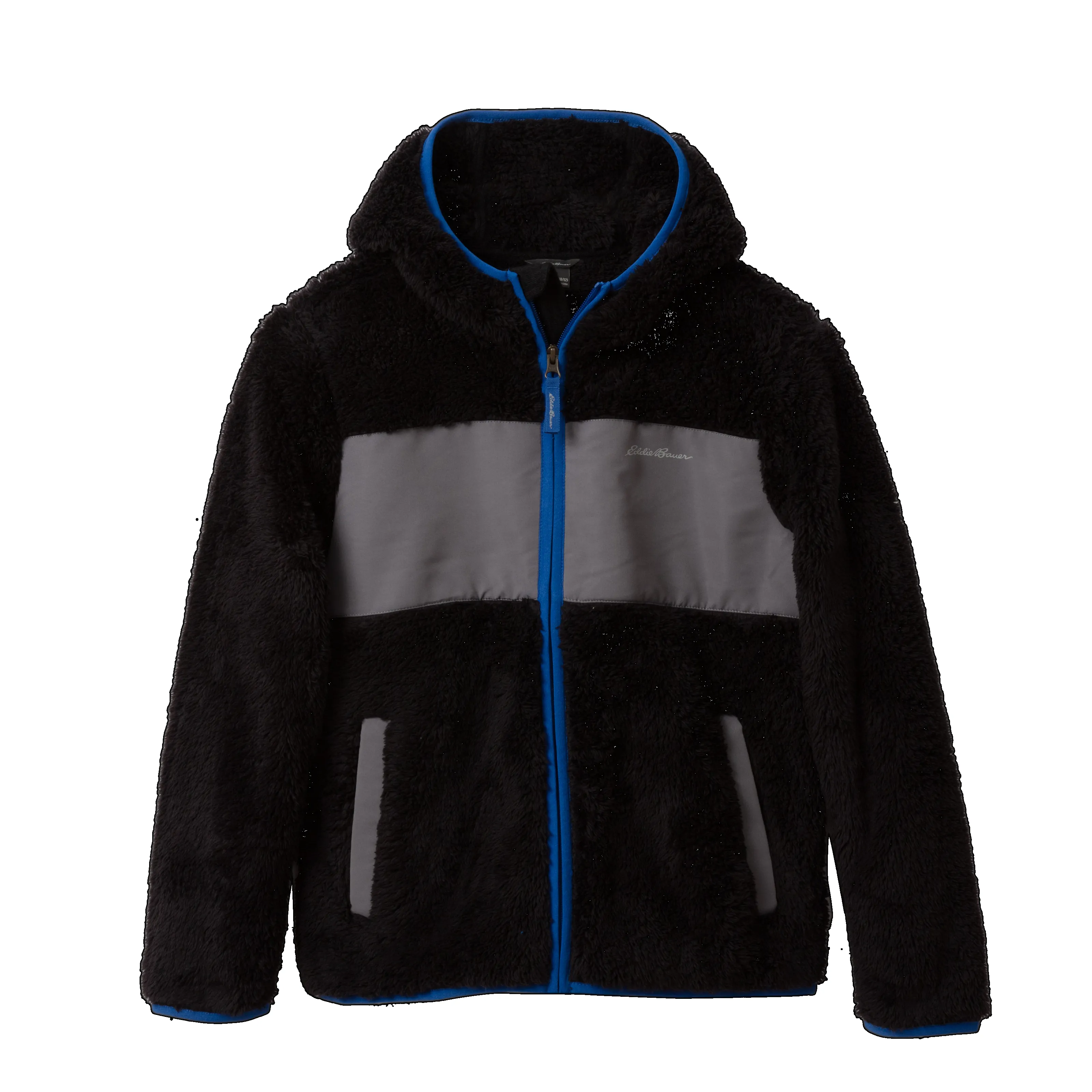 Jaket anak berkerudung bahan fleece plush warna hitam dan navy blue dari Joy368