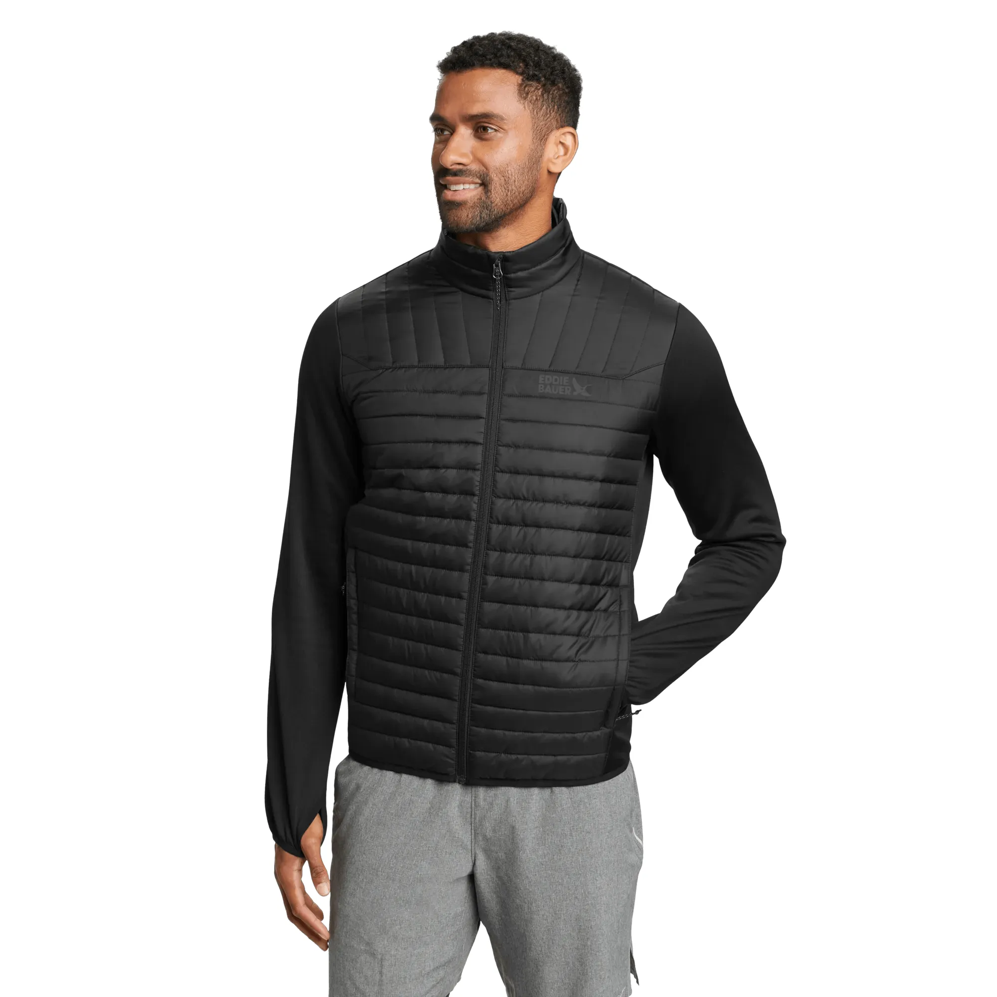Men's Emberlite Hybrid Jacket hitam elegan dari koleksi Joy368