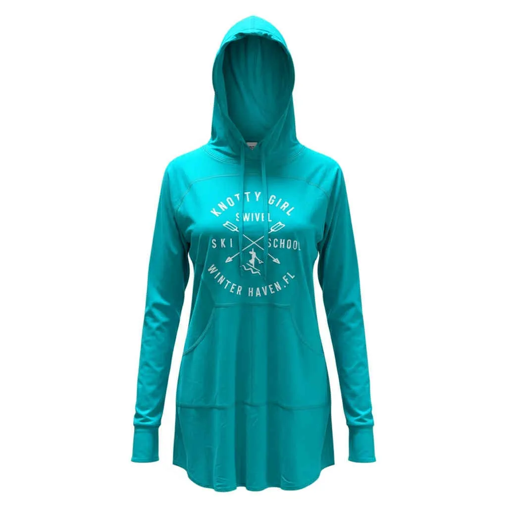 UPF 50 Teal Coverup Dress wanita warna hijau teal dari Joy368