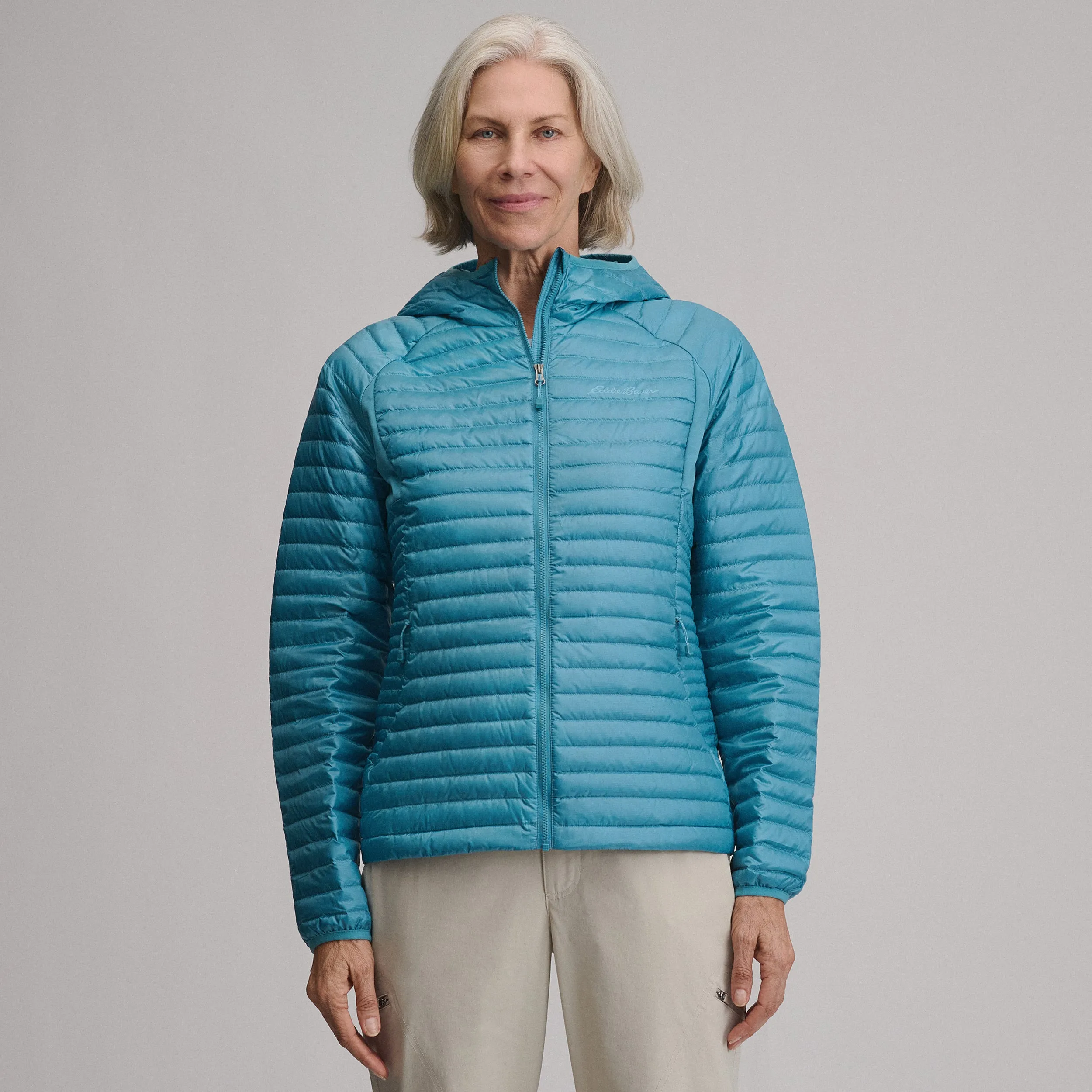 Women MicroTherm 2.0 Down Hooded Jacket warna Azure dari Joy368