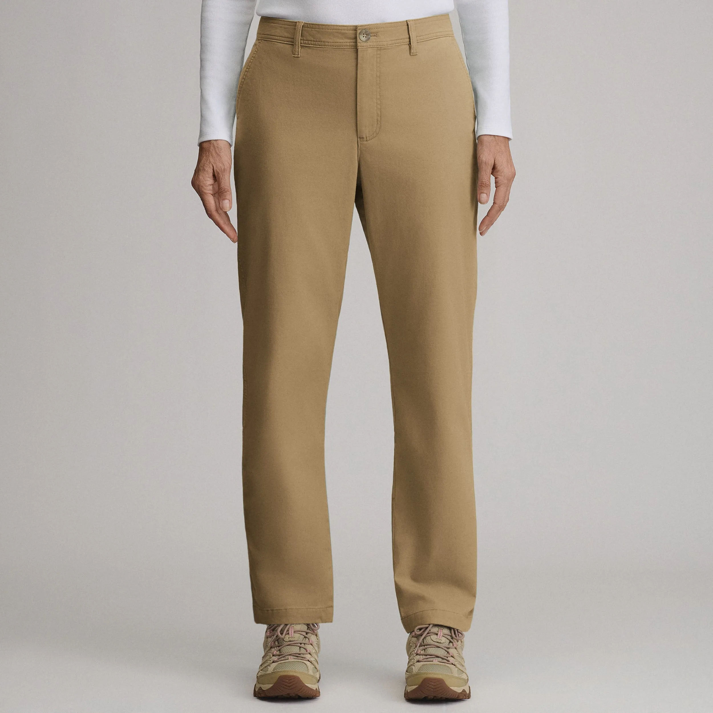 Celana katun flannel wanita warna camel dari Joy368 untuk cuaca dingin