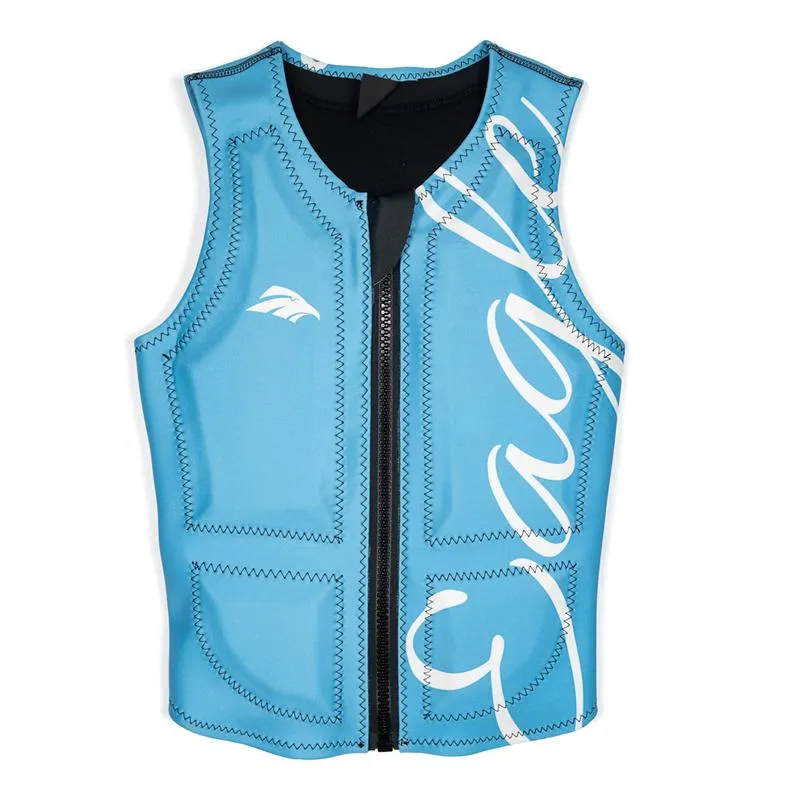 Women's Pro Aqua Logo Vest warna biru tampak depan di Joy368