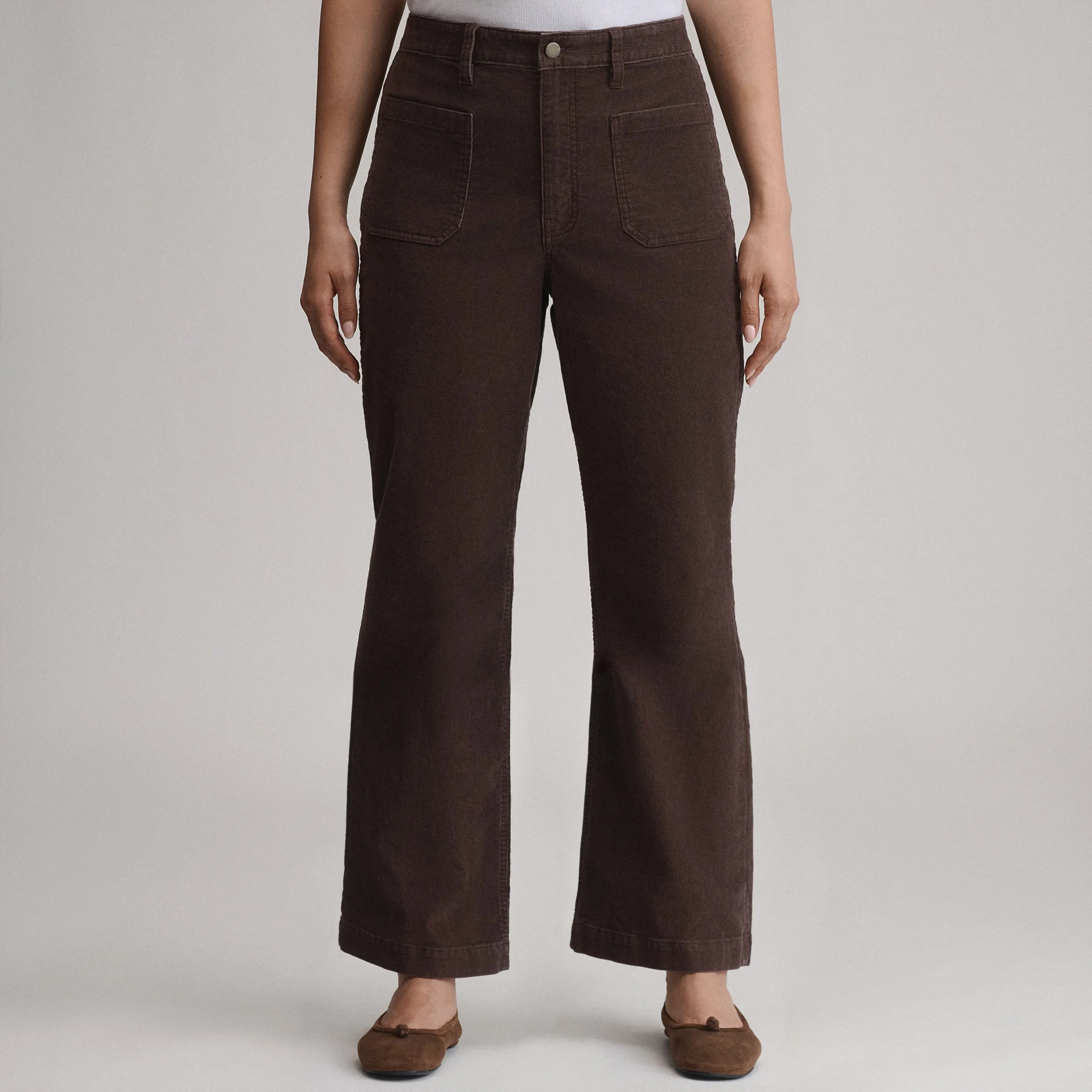 Celana panjang corduroy wanita warna deep wisteria dari koleksi Joy368